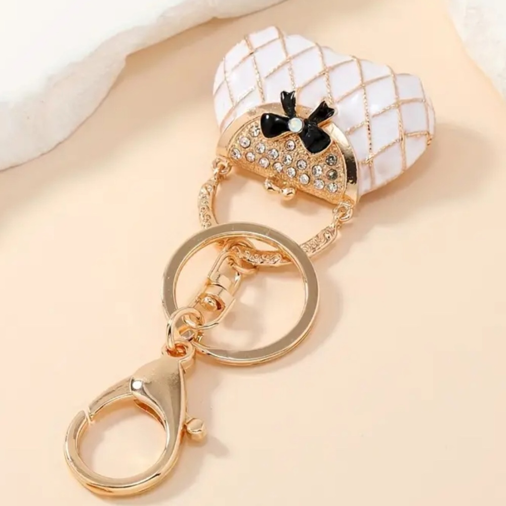 Shiny Handbag Design Purse Charm Keychain Bag Accessory NWT - Picture 2 of 5